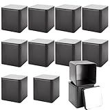 WOPPLXY 12 Pack Minimalist Black Square Metal Tea Tins, 3 Oz Loose Leaf Tea Storage Containers with Airtight Lids
