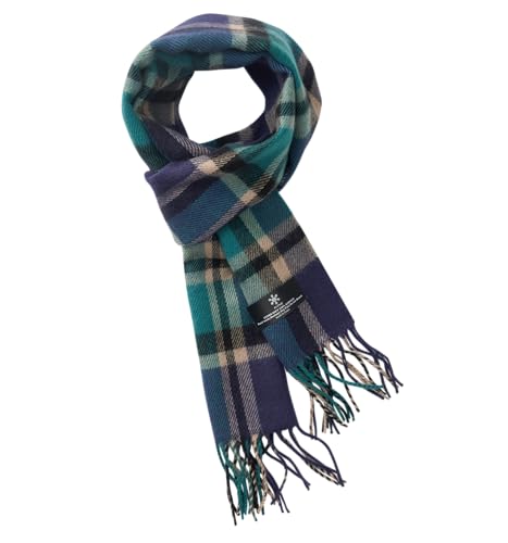 A.WAVE Più morbida della sciarpa in tinta unita con nappe al tatto in lana di cachemire, Quadro: verde mare, 12 x 66 inches (31 x 167.5 cm)