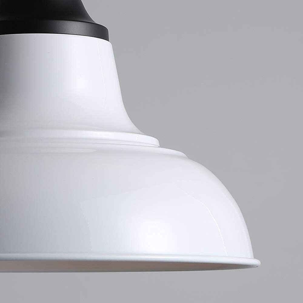 Prosta w stylu vintage biała lampa wisząca industrialna stodoła z metalu wisząca lampa kuchenna wyspa lampa sufitowa E27 Edison żyrandol wiszące lampy do loftu bar kuchnia kawiarnia abażur Lig, Chand