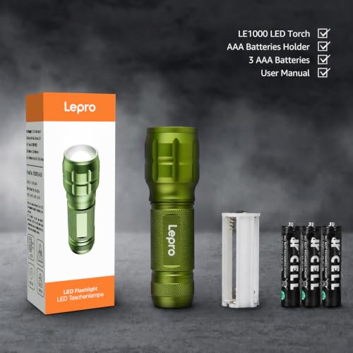 Image of Lepro LED White Light Flashlight, High Lumens Waterproof Adjustable Focus