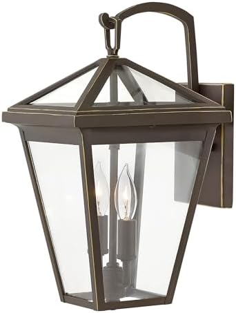 Hinkley Alford Place 2560OZ-LL Medium Outdoor LED Wall Mount Lantern, Die Cast Aluminum Frame, Sealed Clear Glass, Dimmable, Oil Rubbed Bronze