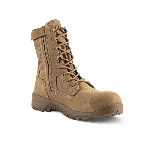Belleville 508ZCT 8" Hot-Weather Side-Zip Composite Safety Toe Tactical Boots for Men - Lightweight EVA Midsole Military Boots - Berry Compliant - Coyote2