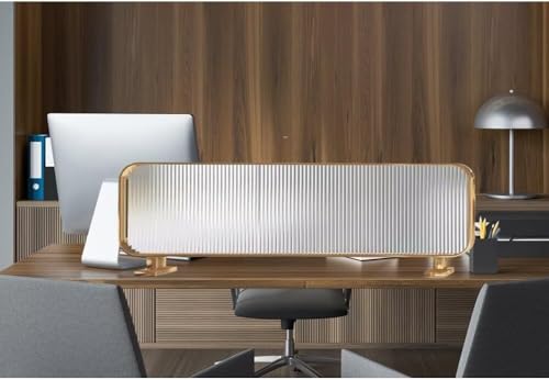 Écran de confidentialité de 30 cm de haut en acier inoxydable doré pour bureau