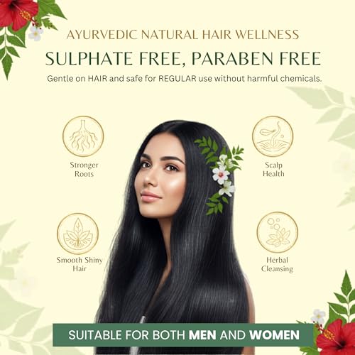 Image of Natural Root Strength Shampoo Powder | Ayurvedic Herbal Hair Cleanser for Hair Fall Control & Stronger Hair Roots | Sulphate & Paraben Free Herbal Shampoo Powder with Rosemary, Hibiscus & Bhringraj | For Men & Women | 200g