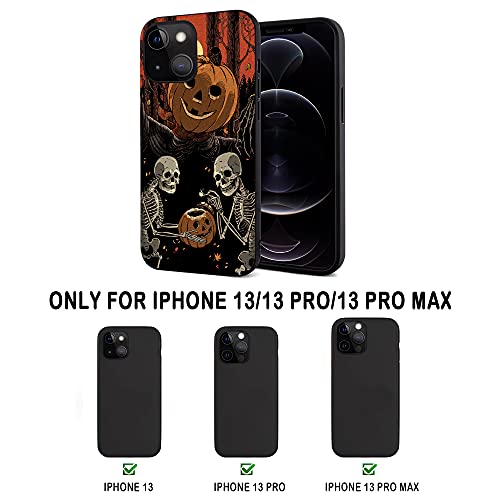 Elightvap Compatible With Iphone 13,Halloween Pumpkin Monster And Skeleton Pranks Designed For Women Men,Gel Rubber Full Body Protection Shockproof Drop Protection Cover Tpu Case-Iphone 13-6.1 Inch #TOP2