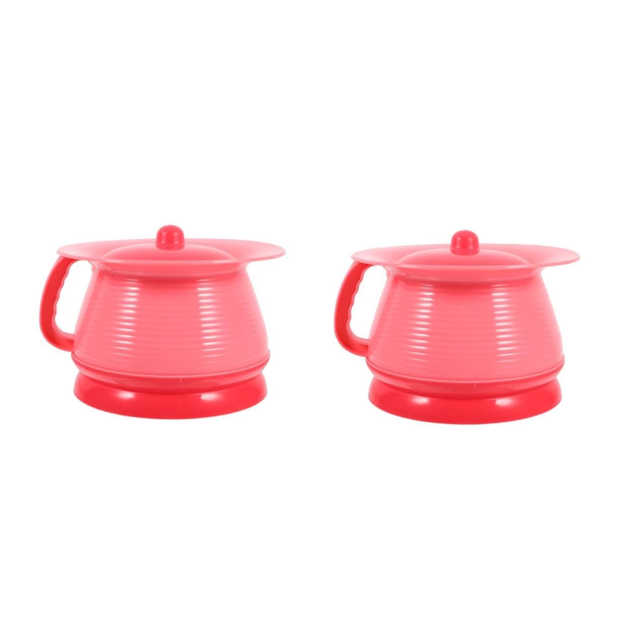 2 Pezzi Toilette per secchio per vasino da viaggio pentola ciotola dell'urina secchio per orinatoio secchio per comò orinali vaso da toilette plastica rosa