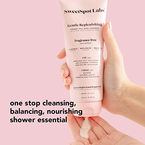 Image of SweetSpot Labs pH Balanced Wash for Sensitive Skin, Sulfate Free, Clean, Gynecologist Tested & Approved, Unscented Body Wash, 8 oz (Pack of 3)