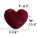 MorroMorn Fluffy Heart Throw Pillows, Shaggy Decorative Pillow for Sofa Couch Bed, Cute Room Decor Decorations for Women Girls Kids (Dark Red)