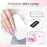 PEACECOLOR 24PCS Poly Nail Gel Kit with U V Light 6 Colors Pink White Clear Nude Glitter Nail Extension Gel with Base Glossy & Matte Top Coat Slip Solution Starter Manicure Kit for Women Beginners - Image 6