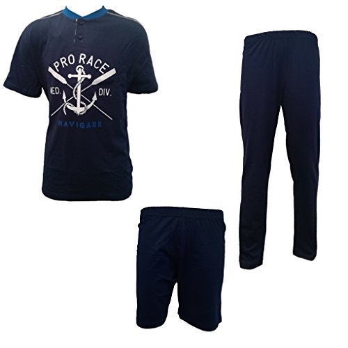 Pigiama Uomo Pigiama Uomo 3 Pezzi Mezza Manica