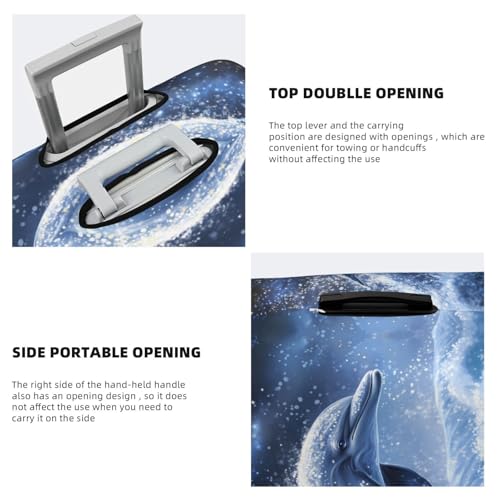 Winter snowflake dolphin Travel Luggage Covers - Elasticity Suitcase Covers Protector for Luggage 18-32 Inch4