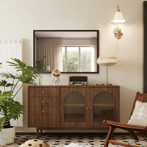 TheiaMo Walnut Wood Bathroom Mirrors for Wall Mounted, 40" x