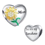 NARTGO Mom You are My Sunshine Sunflower Charm for Motrher Gifts Compatible with Pandora Charms Bracelets