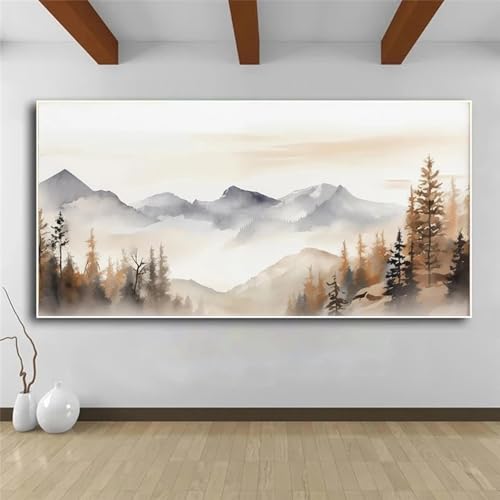Images sur toile de montagne verte : décoration d'intérieur et peinture murale 50x100cm