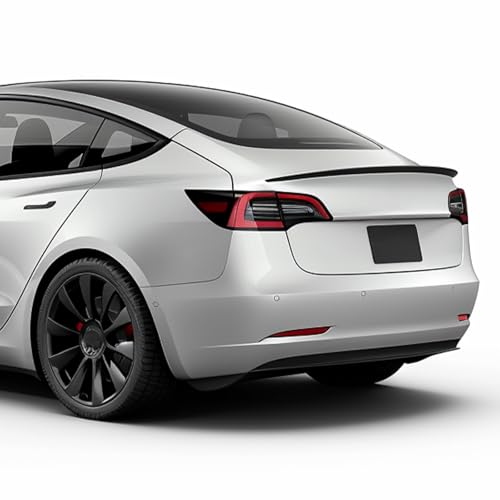 ECOTRIC Rear Spoiler Wing Compatible with Tesla Model 3 2017-2023 Trunk Tail Rear Spoiler Glossy Black Performance P Style