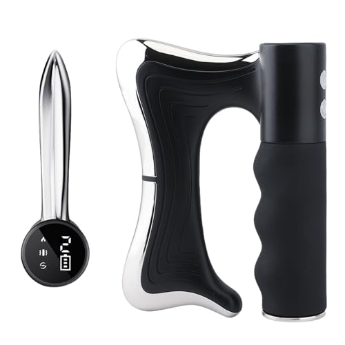 JIXFQ Sculptwave Full Body Contouring Device Electric Fascia Knife Massager Heating and Vibration Muscle Scraper Tool Body Gua Sha Massage Tool Fascia Tool Massage Tools for Deep Tissue(Black)
