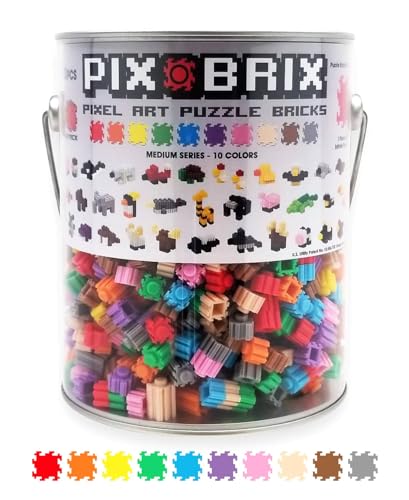 Cefa Toys-Pix Brix Pixel Art Bote 1500 Piezas.Colores Surtidos,Gama Media,construcciones Horizontal,Vertical,Diagonal.CREA mosaicos,Figuras 2D,3D,Compatible Otras Marcas,Niños a Partir 6 años.