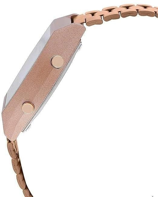 Image of Digital Watch with Rose Gold Dial and Metal Band, Water Resistant