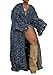 Vakkest Women's Ripped Denim Cardigan Long Jacket Distressed Jean Open Front Kimono Robe Duster Outerwear Trench Coat