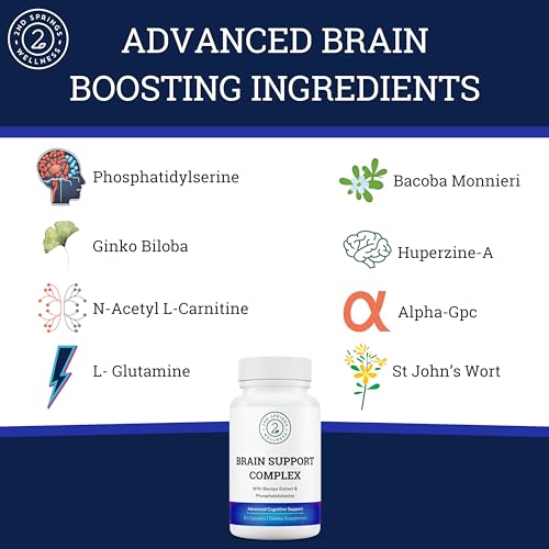 Brain Support Complex - Advanced Brain Health Supplement Nootropic with Ginkgo Biloba, Bacopa Monnieri, Phosphatidylserine, Huperzine-A, St. John's Wort - 30 Ct Memory, Focus, and Mood Supplements - Image 4