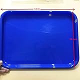 2 Pcs Dental Instrument autoclavable Plastic Trays Large falt -Blue