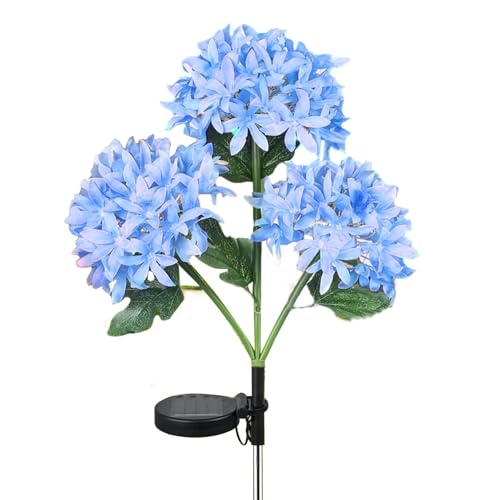 Decoración de jardín de flores florecientes, luces de paisajismo para patio, luces de flores de hortensia, macetas LED para exteriores