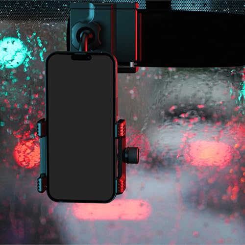 Support de téléphone pour rétroviseur de voiture universel noir rotatif 360° en silicone