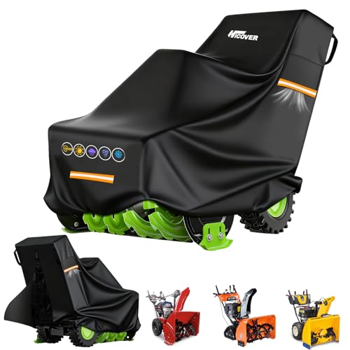 HICOVER Snow Blower Cover - 1200D Snowblower Covers Heavy Duty Waterproof Zipper Reflective Strips Universal Fit for EGO Honda Ryobi Cub Cadet Ariens Troy Bilt Snow Joe Toro and PowerSmart