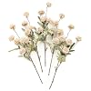 Floroom 5pcs Faux Silk Pompon Mum Artificial Flowers Bulk Fake Mini Chrysanthemums with Stems for DIY Bouquet Centerpieces Wedding Fillers Champagne Arrangements Shower Decorations Beige