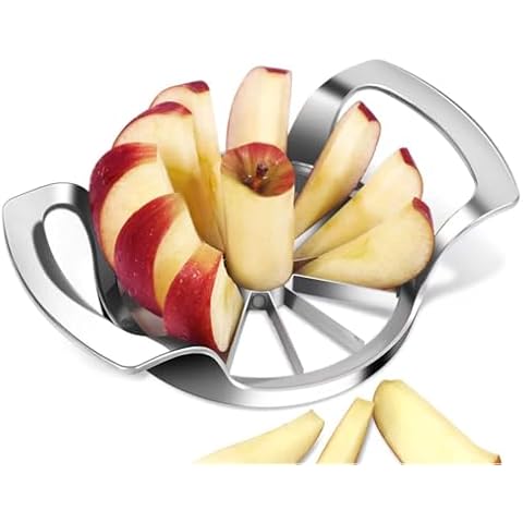 Apple Slicer,12-Blade Extra Large Apple Corer,Easy to Use, Time-Saving, Heavy Duty Stainless Steel Apple Cutter and Divider Cover