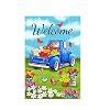 YYLL 77YSDouble Sided 12×18 Inche Spring Welcome Garden Flags Retro Blue Truck Design with Floral Accents for Outdoor Yard Lawn Patic Decor Perfect for Spring Summer Farmhouse Style 12inch X18inch
