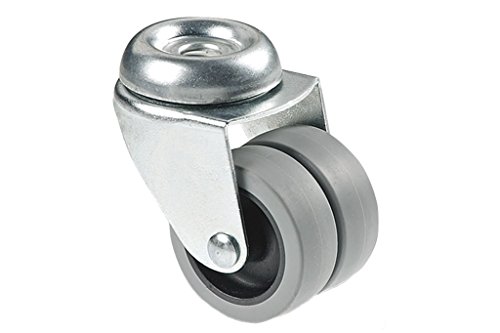 Cofan Roulette double en polypropylène avec trou traversant de 12 mm | Diamètre de 50 mm | Pour des poids de jusqu'à 70 kg