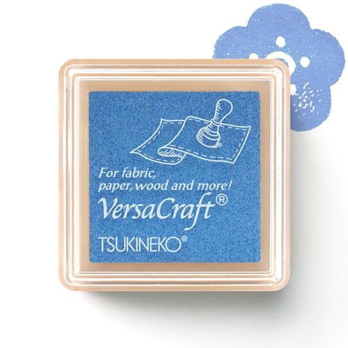 はんこ祭り バーサクラフトS (207 スプリングスカイ) スタンプ台 ツキネコ 布用 スタンプ インク インクパット お名前スタンプ ハンドメイド 消しゴムはんこ ギフト プレゼント (HK020)