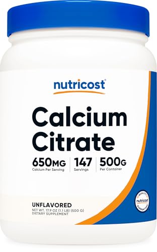 Nutricost Calcium Citrate Powder (Unflavored) 500 Grams Gluten-Free