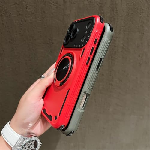 Étui iPhone 16 Plus vert avec support magnétique et béquille rotative