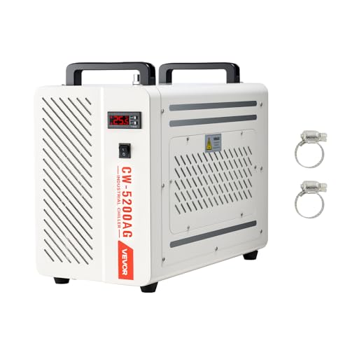 VEVOR Refroidisseur d'Eau Industriel 1600 W Refroidisseur d'Eau avec Compresseur Système de Refroidissement pour Machine de Gravure Laser CO2 et Tubes Laser,...
