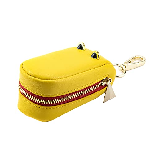 MoreChioce Étui à Clé en Cuir PU, Mignon Crocodile Clé Cas Clé de Voiture Couverture Fermeture Éclair Clé de Voiture Sac Clé Cas pour Hommes et Femmes Etuis Porte Clés,Jaune