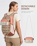 Women's 10L Hiking Backpack, 2-in-1 Day Bag with Detachable Pouch, 0.8lb Lightweight and Water Resistant for Travel, Outdoor Camping, Khaki