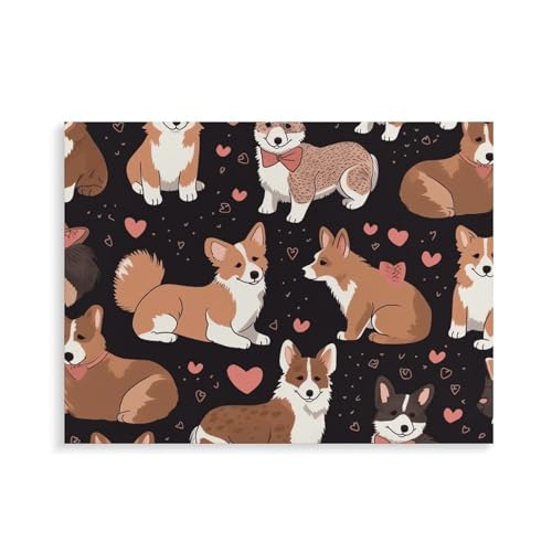 Peinture par numéro chien corgi avec cadre kit d'art complet adulte débutant toile 30x40 cm