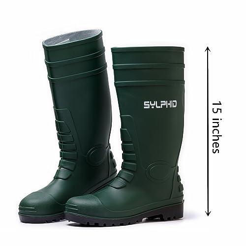 Sylphid Pvc Rubber Work Boots For Men Waterproof Men'S Rain Boot Mens Agriculture Knee Boots For Gardening Yard Work thumb #3
