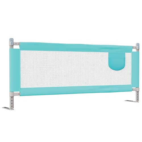 Image of LuvLap Bed Alloy Steel Rail Guard for Baby /Kids Safety, 180cm x 72 cm(6ft x 2.3ft), Portable & Foldable, Baby Safety Essential, Adjustable Height, fits All Bed Sizes (Green - Without Print)