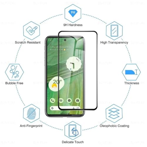 Image of 9H Tempered Glass Screen Protector for Pixel 9 Pro XL - Anti-Scratch, HD Clear, Bubble Free, White Edge | Pack of 10