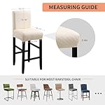 Waterproof Bar Stool Covers 2 PCS, Stretch Pub Tall Chair Slipcover with Backs Counter Chair Cover Barstool Slipcovers Removable Washable (Beige, 2 PCS) - Image 5