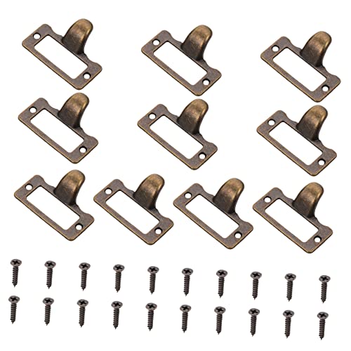 TEHAUX 10 Stück Vintage Schubladengriffe aus Robustem Retro Türgriff mit Etikettenrahmen für Möbel Wie Schränke Kommoden und Büromöbel Antike TEHAUX 10 Stück Vintage Schubladengriffe aus Robustem Retro Türgriff mit Etikettenrahmen für Möbel Wie Schränke Kommoden und Büromöbel Antike
