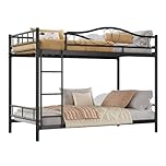 Garvee Bunk Bed Twin Over Twin with Ladder & Full Safety Guardrail, Heavy Duty Metal 400 LBS Weight Capacity, Space-Saving Design, Noise Free & No Box Spring Needed, Easy Assembly