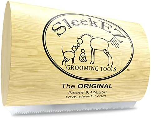 SleekEZ Original Deshedding Grooming Tool for Dogs, Cats & Horses - Undercoat Brush for Short & Long Hair - Painlessly Remove 95% of Loose Hair, Fur & Dirt - Easy to Clean - USA Made - (2.5 inch)