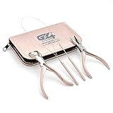 Professional Hair Extension & Beading Tool Kit Plier Set for beads (4 Piece) Micro Ring (Tea Pink)
