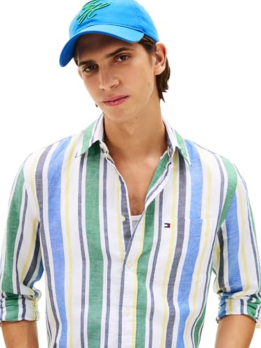 Image of Tommy Hilfiger Men's Long Sleeve Casual Linen Button Down Shirts in Regular Fit