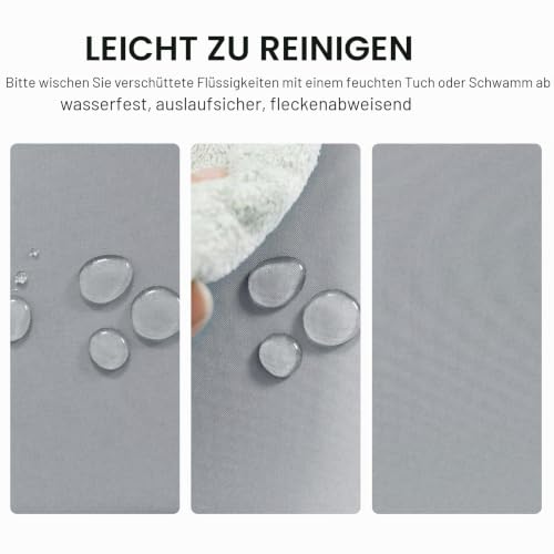DWCN Silver grau Tischdecke Fleckschutz Abwaschbar Wasserdicht 150x300cm – Ansicht 2