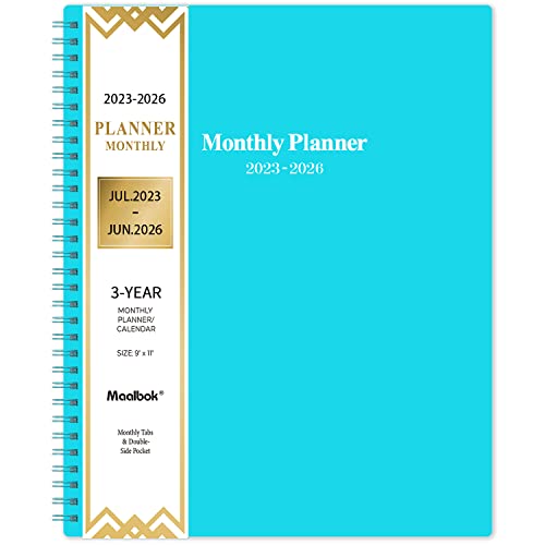 2023-2026 Monthly Planner/Calendar - 3 Year Monthly Planner 2023-2026, July 2023 - June 2026, 9'' X 11'', Monthly Planner With 36 Months Tabs, Two-Side Pocket, Holidays, Notes Pages, Perfect Organizer #TOP2
